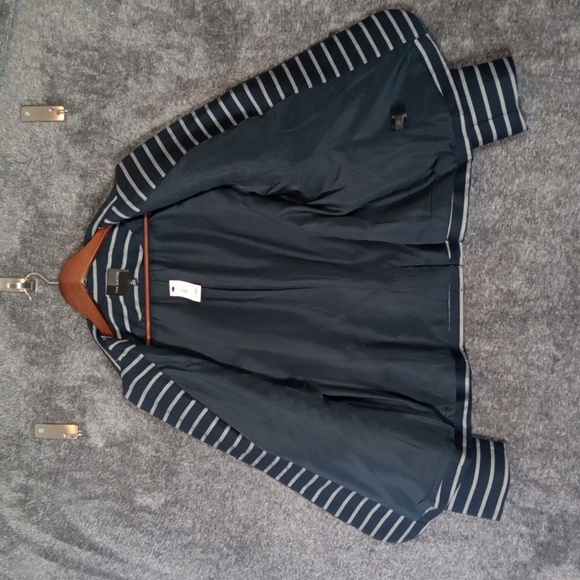 The Limited Womens Blazer Striped Short Zip Front Office Career Size XL - Picture 3 of 15